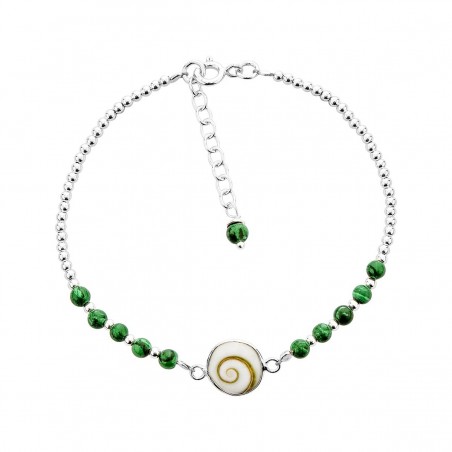 Bracelet Chaine SBC090agateverte