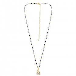 Collier œil de Ste Lucie et perles POCOLLIER001AZUR