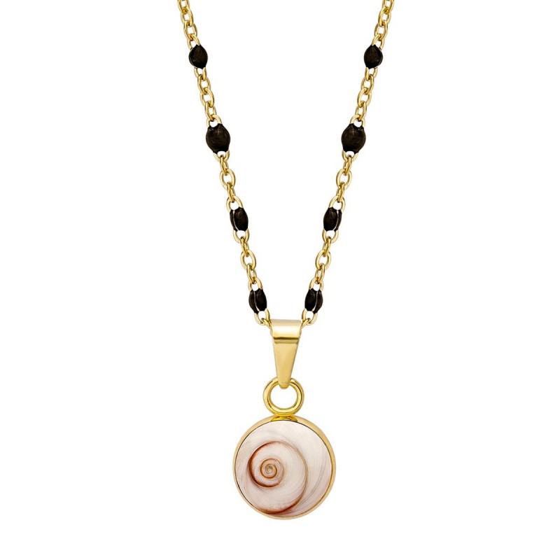 Collier œil de Ste Lucie Méditerranéen et perles POCOLLIER001NMEDI