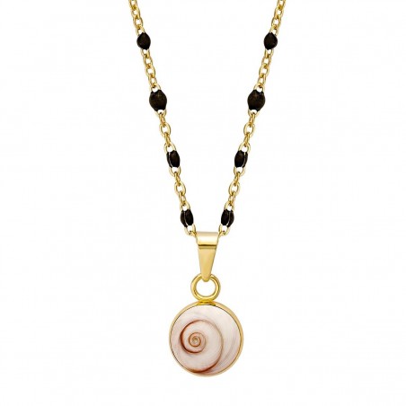 Collier œil de Ste Lucie Méditerranéen et perles POCOLLIER001NMEDI