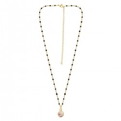 Collier œil de Ste Lucie Méditerranéen et perles POCOLLIER001NMEDI