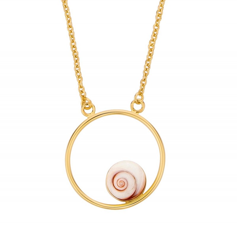 Collier œil de Ste Lucie doré à l'or fin POCOLLIER006MEDI