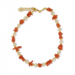 BRACELET CORAIL ET PERLES...