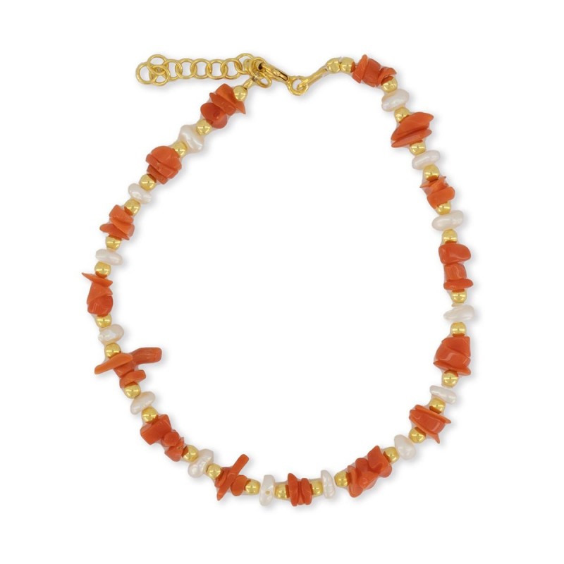 BRACELET CORAIL ET PERLES BR00036PO