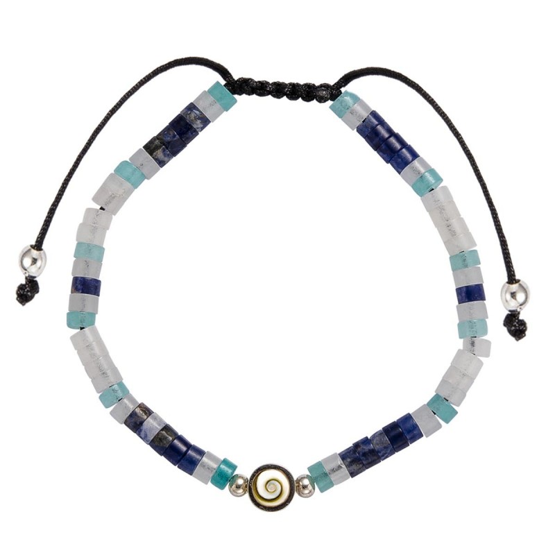 Bracelet oeil de ste Lucie et perles naturelles SBC148