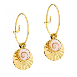 Boucles d'oreilles plaqué or avec deux yeux de sainte lucie