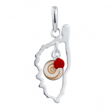Pendentif œil ste Lucie + corail SPCCORSE024MEDI
