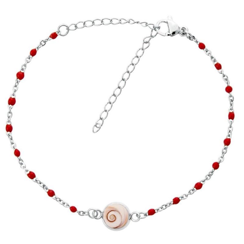 Bracelet œil ste Lucie perles rouge SBC002Rmédi