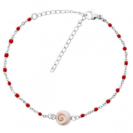 Bracelet œil ste Lucie perles rouge SBC002Rmédi
