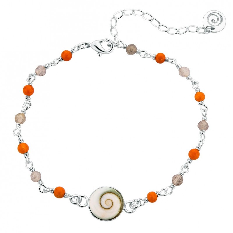 Bracelet œil de Ste Lucie et pierres SBC235COR-ARG
