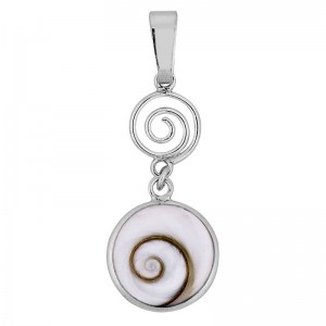 Pendentif rond argent et oeil de sainte lucie
